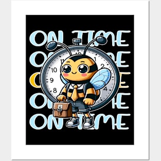 On Time Every Time, Punctual Bee with Stopwatch Posters and Art